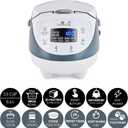 Yum Asia Panda Mini Rice Cooker With Ninja Ceramic Bowl and Advanced Fuzzy Logic (3.5 cup, 0.63 litre) 4 Rice Cooking Functions, 4 Multicooker functions, Digital LED display - 120V