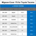 Car Cover Custom Fit for Toyota Tacoma 2005-2025, Waterproof All Weather for Automobiles Full Exterior Cover Rain Sun Snow Protector with Door Zipper Black