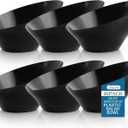 Liacere 16PCS Black Plastic Bowls - 54 OZ Angled Serving Bowls Disposable for Chip - Candy Party Table Salad and Fruit for Party & Wedding & New Year
