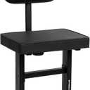 STRICH Piano Bench Adjustable Stool, Music Keyboard Bench Seat with Backrest, Piano Chair with Padded Cushion for Musicians, Black, SPB-M50S (PU Leather)