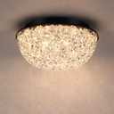 12 Modern Crystal Chandelier, LED Flush Mount Ceiling Light Fixture, 3/4/5000K Dimmable Ceiling Lamp for Dining Room, Entryway, Kitchen, Closet, Living Room, Bedroom, Hallway ETL Listed Black