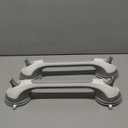 LEVERLOC 2 Pack Shower Grab Bars for Bathtubs and Showers, Easy to Install Suction Shower Handles for Bathroom Removable Handrails for Seniors Elderly Heavy Duty Safety Grip Waterproof Drill Free Gray (16.8 2 Set)