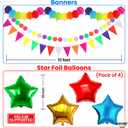 KatchOn, Cinco De Mayo Decorations Set - Pack of 37 | Fiesta Paper Fans, Fiesta Party Decorations | Mexican Banner, Cinco De Mayo Pom Poms | Star Fiesta Balloons and Swirls | Fiesta Decorations