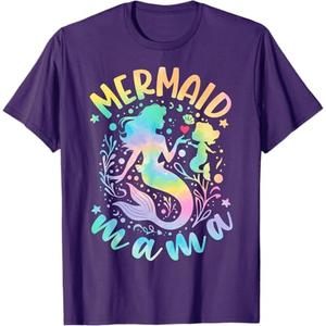 Cute Sea Mermaid Mom Mother’s Day Tie Dye Mermaid Mama T-Shirt S