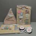 Wooden Baby Walker, Baby Push Walker with Wheels Multiple Learning Activity Center Baby Walker Adjustable Height and Speed for Girls Ages 9+ Months, Pink