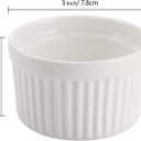 Foraineam Set of 12 Porcelain Ramekins Bakeware, 4 Ounce White Souffle Dishes Dessert Custard Baking Cups for Baking, Cooking, Serving