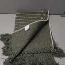 LIVEBOX Boho Green Bathroom Rug, Woven Bath Mat with Tassel Washable Cotton Blend Small Area Rug for Kitchen, Front Door(2'x3') (Dark Green & White)