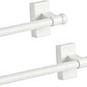 2 Pcs Magnetic Curtain Rods for Metal Door 16 to 28 Inch, 1/2" Multi-use Adjustable Appliance Magnetic Rod for Window Frames, Cabinets, Refrigerators, Dishwashers(White)