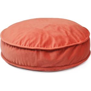 Round Floor Pillow Cover Velvet Throw Seating Pouf Yoga Meditation Cushion Plush Case Reading Room Decor Cover Only (19.7IN, Brick Red)