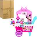 Disney Junior Minnie Mouse Sweets & Treats Ice Cream Cart with Sounds and Phrases, 40-pieces, Pretend Play, Kids Toys for Ages 2 Up by Just Play