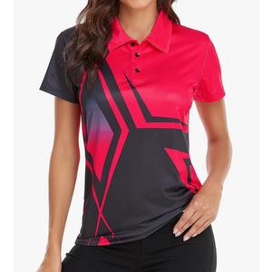 Little Beauty Women's Golf Polo Shirts Short Sleeve Moisture Wicking Tennis Athletic Shirt with 3 Button, XL