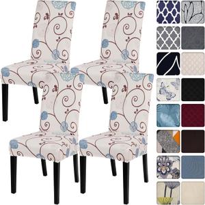 SearchI Dining Room Chair Covers Set of 4, Stretch Printed Parsons Chair Slipcovers Super Fit Spandex Removable Washable Kitchen Chair Protector Cover for Dining Room, Hotel, Ceremony (Ball Flower)