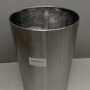 mDesign Stainless Steel Round Metal Trash Can, Small 2.8 Gallon Wastebasket, Garbage Basket Bin for Bathroom, Bedroom, Kitchen, or Home Office, Holds Waste and Recycle, Mirri Collection, Brushed