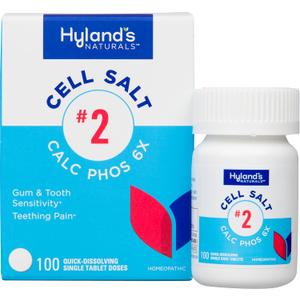 Hyland's Cell Salt #2 Calc Phos 6X for Oral Discomfort, Sore Throats, 100ct
