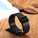 Moran Stainless Steel Mesh Watch Band 20mm Quick Release Black Replacement Metal Strap 18mm 20mm 22mm Compatible for Samsung Galaxy Watch 6 Band Classic 43mm 47mm 40mm 44mm (Black, 20mm)