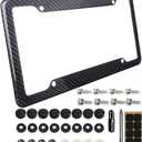 Real Carbon Fiber License Plate Frame Plate Holder with Mounting Tools License Plate Cover for Car Tag Frames