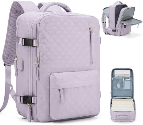 VGCUB Large Travel Backpack for Women Men, Carry on Backpack Airline Approved Gym Backpack Waterproof Business Laptop Daypack,Purple