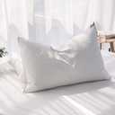 Luxury Feathers Down Pillows Standard Size Set of 2, Hotel Quality Fluffy Bed Pillows, Soft Pillows for Sleeping, Organic Cotton Cover(20x26, Pack of 2)