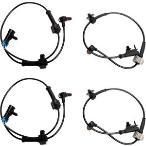 Front and Rear Left & Right ABS Wheel Speed Sensor 2 Pair for Chevy Silverado 1500 3500 HD, for GMC Sierra 1500 2500 HD 3500 HD 2007-2013 OE# 20938121 10384745, 15872664, 20763148