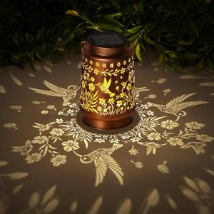 Hummingbird Solar Lanterns Outdoor Waterproof Garden Decor, Metal LED Garden Light Birthday Gifts for Women mom Christmas Gifts for Yard, Patio, Lawn, Tabletop, Pathway, Landscape,Walkway, Terrace