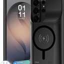 Battery Case for Galaxy S26 Ultra, Upgraded 12000mAh Portable Protective Wireless Charging Case Compatible with Galaxy S26 Ultra 5G (6.9 inch) Rechargeable Extended Battery Pack Charger Case (Black)