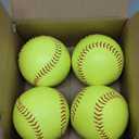 Official Size 12" Softballs - Fastpitch Practice & Training Balls, Leather Covered (4 Softballs)
