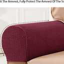 LINGXIYA Soft Stretch Plush Armrest Covers, Spandex Armrest Cover for Chairs/Sofas, Couch Arm Cover, Furniture Protector Armchair Slipcovers for Recliner, Set of 2
