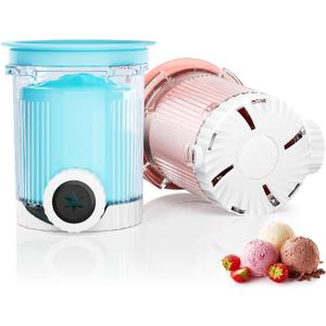 Creami Swirl Pints & Lids for Ninja Swirl Ice Cream Maker NC700 Series, Swirl Container Replacement for Ninja Creami, BPA-Free & Dishwasher Safe (Pink&Blue, 2Pcs)