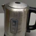 Amazon Basics 1.1Qt (1L) Electric Kettle, Tea Kettle & Water Boiler, with Auto Shut-Off, Boil Dry Protection, High-Safety Strix Thermostat, BPA-Free, 1500W, Stainless Steel, New Model, Black & Silver