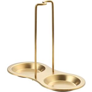 Stainless Steel Spoon Rest, Spatula Ladle Holder, Utensil Spoon Rest Holder, Brushed Finish, Dishwasher Safe (Gold 1PC)