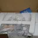 Mobile Standing Desk with Drawer, 28" Rolling Desk with Cup Holder and Hooks, Portable Laptop Cart on Wheels, Height Adjustable Workstation with Storage for Home Office, White