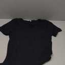 BIDITANLE Women's Ribbed Knit Short Sleeve T-Shirts Slim Fitted Scoop Neck Casual Summer Basic Top, XL