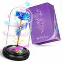 Childom Mothers Day Flowers Gifts for Mom,Birthday Gifts for Women,Rotating Light Up Rose in A Glass Dome,Mothers Day Flowers Gift for Mom from Daughter Son,Blue Valentines Gift for Her.Wife,Grandma