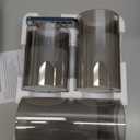 Homemory Grey Glass Flameless Candles, Battery Operated LED Pillar Candles with Remote Control and Timer, Radiance Candles, Real Wax, Set of 3, D3 xH4 5" 6"