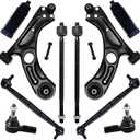 10Pcs Front End Suspension Kit Fit For 2012-2015 2016-2020 Chevy Sonic, 2 Lower Control Arm w/Ball Joint 2 Sway Bar Link 4 Outer & Inner Tie Rod End (# K622426 K622428 K750630 EV800936 ES800929)