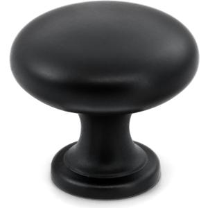 HESTIA HARDWARE 20 Pack | 1.15 Inch Black Cabinet Knobs | Round Matte Black Drawer Knobs for Kitchen and Bathroom Cabinets (Z5.20.D) (Black)