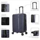 InUSA ALLY 24-Inch Medium Hardside Spinner Luggage TSA Lock Durable Blue