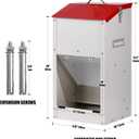 Galvanized Automatic Dog Feeder Large Breed Dog Food Dispenser for Large Dogs, 25lbs Outdoor Pets Feeder Gravity Food Feeder