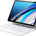 GreenLaw for iPad 11th(A16,2025)/10th(2022) Generation Case with Keyboard, Magic-Style Keyboard Stand, 7 Color Backlit, Stain-Resistant Surface, Multi-Touch Trackpad, White