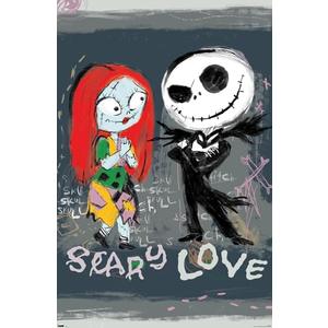 Trends International Disney Tim Burton's The Nightmare Before Christmas - Ink Scary Love Wall Poster, 34L x 22.4W, Unframed Version