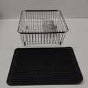 Stainless Steel Dish Drying Rack(15.2"L X 11"W X 5.3"H), Expandable Fruit & Vegetable Drain Rack over Sink, Dish Drainer Rack in Sink, with Stainless Steel Utensil Holder & Silicone Mat(16")