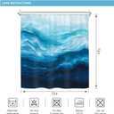 Riyidecor Ocean Beach Shower Curtain Beachy Abstract Blue Sea Wave Coastal Summer Nautical Ombre Navy Modern Nature Cool 72Wx72H Inch Hawaii Fabric Decor Bathroom Polyester Waterproof 12 Pack Hooks