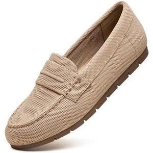 Cvistpieo Loafers for Women Comfortable Dressy Casual Work Flats Lightweight & Breathable Slip On Walking Shoes Knit, Size: 7