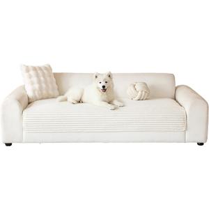 MYSKY HOME 100% Waterproof Couch Cover for Pets, Couch Covers for Sofa, Sectional Couch Covers for Dogs, Sofa Covers Washable Slipcovers Protector Couch Cushion Covers, Off White, 35"x70.9"