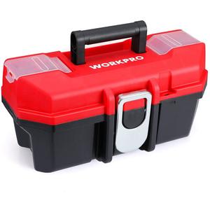 WORKPRO 16" Portable Tool Box Removable Tray Heavy Duty Organizer Toolbox