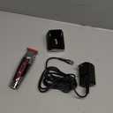 Wahl Professional Cordless Detailer Li Trimmer T Wide Blade, Lithium-Ion Battery 100 Min Runtime for Hair & Beard, with Charging Stand (Chrome & Burgundy)