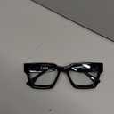 livho Oversized Blue Light Blocking Glasses for Woman - Rectangle Fashion Glasses for Computer, Chic Preppy Frame (All Black)