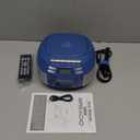 Greadio Boombox CD Player Cassette Player Combo, Boom Box Portable CD Players for Home with Bluetooth, Support AM FM Radio/Remote Control/AUX/USB/Earphone, AC/Battery Operated, LCD Display (Blue)