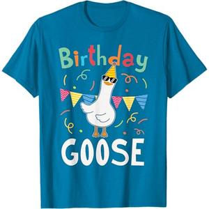 Funny Silly Birthday Goose Bday Party Kids Boys Girls T-Shirt, 