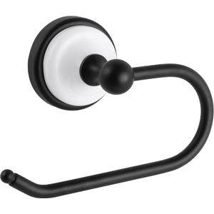 Design House 559294 Savannah Toilet Paper Holder Wall Mounted for Bathroom, Matte Black and White